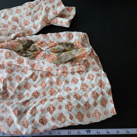 Style & Co Womens Button Front Top Plus Size 1X Roll Tab Sleeve Boho Damask - Picture 8 of 12